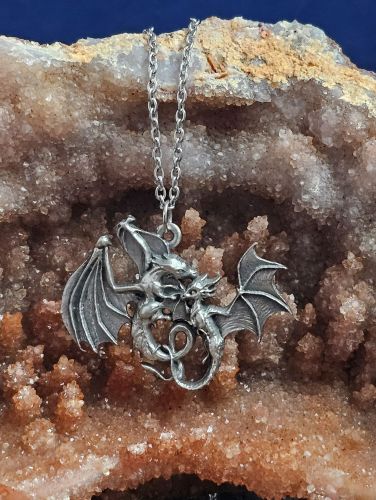 Four Wings Learning to Fly Dragon Necklace
