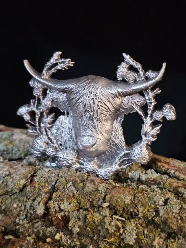 Highland Coo Pewter Kilt Pin