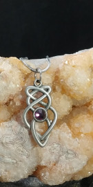 Celtic Knot Necklace with Amethyst Crystal