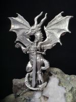 Dragon with Claymore Kilt Pin