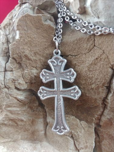 Fancy Cross of Lorraine Necklace