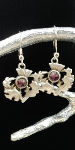 Thistle with Amethyst Earrings
