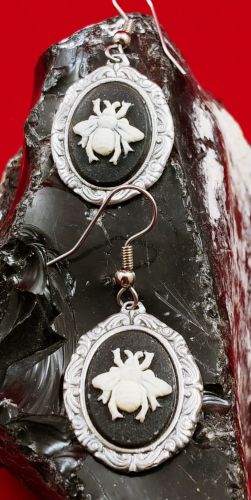 Bee Cameo Earrings